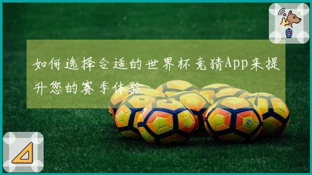 如何选择合适的世界杯竞猜App来提升您的赛季体验